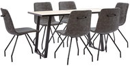 7-piece Dining Set, Dark Brown Faux Leather 3050503 - Dining Set