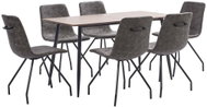 7-piece Dining Set Dark Brown Faux Leather 3050723 - Dining Set