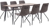 7-piece Dining Set Dark Brown Faux Leather 3050765 - Dining Set