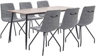 7-piece Dining Set, Dark Grey, Faux Leather 3050769 - Dining Set