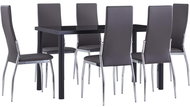 7-piece Dining Set Faux Leather Grey 3053000 - Dining Set