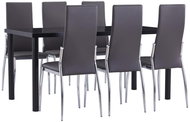 7-piece Dining Set, Faux Leather, Grey 3053041 - Dining Set