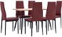 7-piece Dining Set Faux Leather Burgundy 3053669 - Dining Set