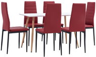 7-piece Dining Set Faux Leather Burgundy 3053749 - Dining Set