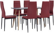 7-Piece Dining Set Synthetic Leather Burgundy 3053789 - Dining Set
