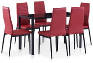7-piece Dining Set Burgundy 281700 - Dining Set