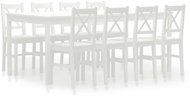 9-piece Dining Set Pine Wood White 283387 - Dining Set