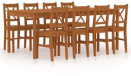 9-piece Dining Set Pine Wood Honey Brown 283386 - Dining Set