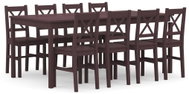 9-piece Dining Set, Pine Wood, Dark Brown 283389 - Dining Set