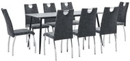 9-piece Dining Set, Black Faux Leather 3050956 - Dining Set