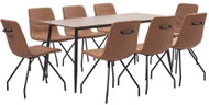 9-piece Dining Set, Brown Faux Leather 3050774 - Dining Set