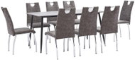 9-piece Dining Set, Brown, Faux Leather 3050954 - Dining Set