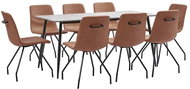9-piece Dining Set. Brown Faux Leather. 3050994 - Dining Set