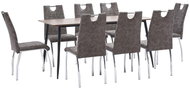9-piece Dining Set, Brown Faux Leather 3051177 - Dining Set