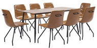 9-piece Dining Set, Cognac, Faux Leather 3050776 - Dining Set