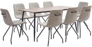 9-piece dining set gray faux leather 3050772 - Dining Set
