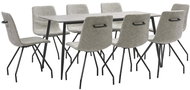 9-piece Dining Set, Grey Faux Leather 3050992 - Dining Set