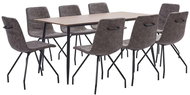 9-piece Dining Set, Dark Brown, Faux Leather 3050766 - Dining Set