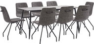 9-piece Dining Set, Dark Brown Faux Leather 3050986 - Dining Set
