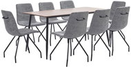 9-piece dining set dark gray faux leather 3050770 - Dining Set