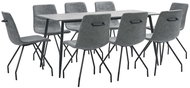 9-piece Dining Set Dark Grey Faux Leather 3050990 - Dining Set