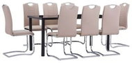 9-piece dining set faux leather cappuccino 3053076 - Dining Set