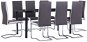 9-piece Dining Set, Faux Leather, Grey 3053054 - Dining Set