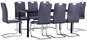 9-piece Dining Set. Faux Suede Leather. Grey 3053082 - Dining Set