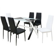 Dining set of 7 pieces of artificial leather 247640 - Dining Set