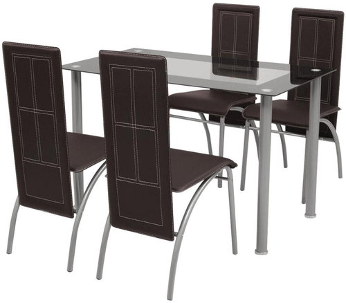 Five-piece dining set brown 242914 - Dining Set - Main image