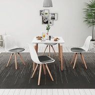 Five-piece Dining Table and Chair Set, Black and White 243559 - Dining Set