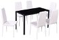 Seven-piece dining set with table black and white 242988 - Dining Set
