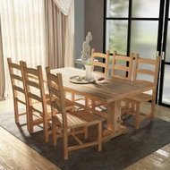 Seven-piece Dining Set of Table and Chairs Solid Teak 244002 - Dining Set