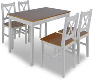 5-piece dining set brown and white 240884 - Dining Set