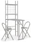3-piece folding dining set with MDF storage rack and gray steel 284405 - Dining Set