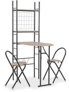 3-piece folding dining set with MDF storage rack and 284406 steel - Dining Set