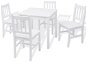 Five-Piece Pine Wood Dining Set White 242957 - Dining Set