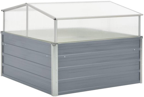 Greenhouse 100x100x85cm Galvanised Steel Grey - Greenhouse - Main image
