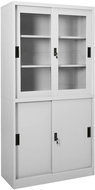 SHUMEE with sliding door light grey 90 × 40 × 180 cm - Office Drawer