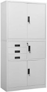 Kancelárska skriňa SHUMEE svetlo sivá 90 × 40 × 180 cm - Kancelářská skříň