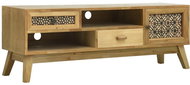 SHUMEE vyřezávaný hnědý 120 × 30 × 42 cm dřevěný - TV stolek