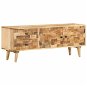 SHUMEE hnědý 120 × 30 × 45 cm masivní mangovníkové dřevo - TV stolek
