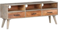 SHUMEE šedý 130 × 35 × 51 cm masivní hrubý mangovník - TV stolek