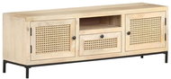 SHUMEE 120 × 30 × 40 cm masivní mangovník a přírodní rákos - TV stolek