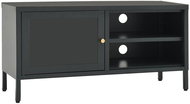 SHUMEE antracitový 90 × 30 × 44 cm ocel a sklo - TV stolek