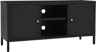 SHUMEE čierny 105 × 35 × 52 cm oceľ a sklo - TV stolík
