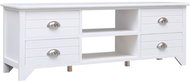 SHUMEE bílý 108 × 30 × 40 cm masivní dřevo pavlovnie - TV stolek