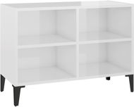 TV stolek SHUMEE s kovovými nohami bílý s vysokým leskem 69,5 × 30 × 50 cm - TV stolek