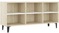 SHUMEE s kovovými nohami bílý a dub sonoma 103,5 × 30 × 50 cm  - TV stolek