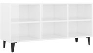 SHUMEE s kovovými nohami bílý vysoký lesk 103,5 × 30 × 50 cm - TV stolek
